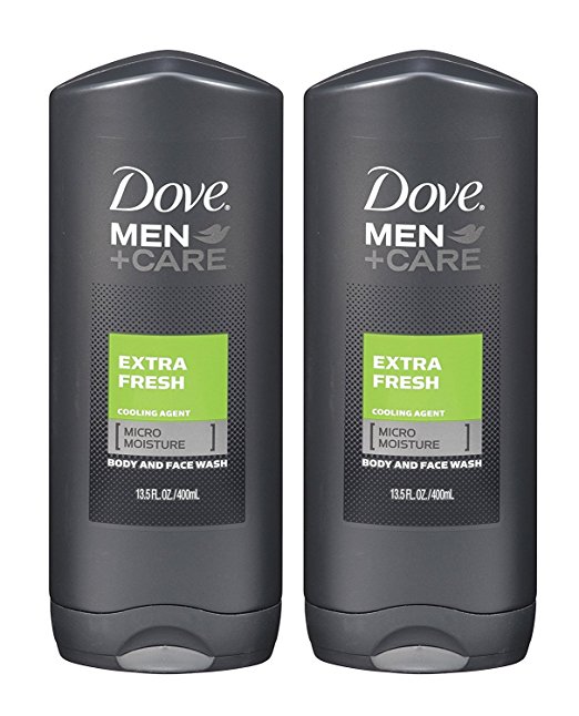 Dove Men Care Body Wash, Extra Fresh 13.5 oz, Twin Pack