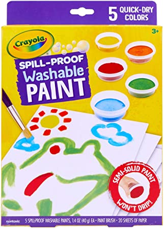 Crayola Spill Proof Paint Set, Washable Paint for Kids, Ages 3, 4, 5, 6