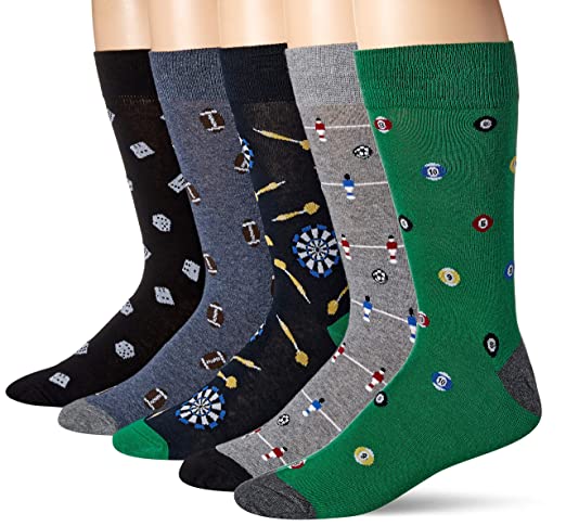 Amazon Brand - Goodthreads Men's 5-Pack Patterned Socks