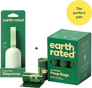 Earth Rated Perfect Dog-Walking Bundle - Includes 1 Poop Bag Dispenser and 270 Leak-Proof Extra Thick Waste Bags, Unscented