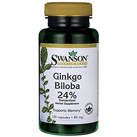 Swanson Ginkgo Biloba Extract 24% 60 mg 120 Caps