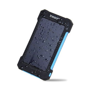 Innoo Tech Solar Charger 10000mAh,Solar Power Bank with Sunpower Panel Dual USB Port Portable Energy Charger, Solar Battery Charger with Led Light, Waterproof, Dust-Proof and Shock-Resistant