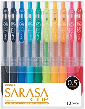 Zebra gel ballpoint pen Sarasa clip 0.5 JJ15-10CA 10 color set