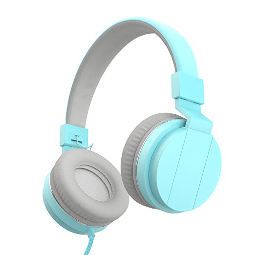 TOBETB On Ear Headphones with In Line Control Blue