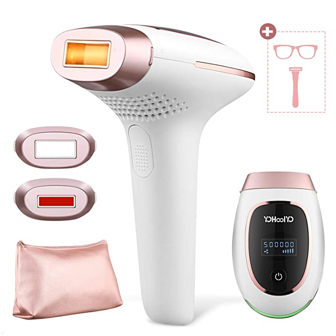 YOHOOLYO Hair Removal for Women IPL Permanent Hair Removal 500,000 Flashes with LCD Screen for Face Bikini Area and Body Home Use