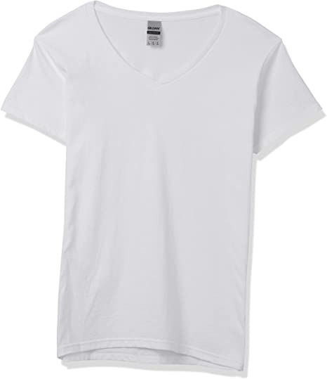 Gildan Womens Heavy Cotton V-Neck T-Shirt, 2-Pack