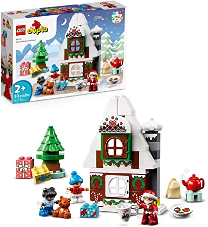 LEGO DUPLO Santa's Gingerbread House 10976 Building Toy Set; Christmas Playset; Gift for Preschoolers, Boys and Girls Ages 2  (50 Pieces)