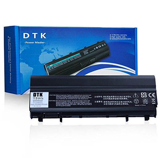 DTK New Laptop Battery High Capacity 9 cells 11.1V 6600MAH Replacement for DELL E5440 E5540 P/N: N5YH9 VV0NF VVONF VJXMC 0M7T5F 0K8HC 1N9C0 7W6K0 F49WX NVWGM CXF66 WGCW6