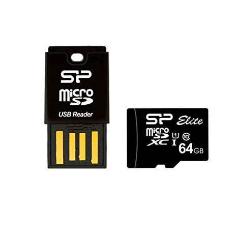 Silicon Power-64GB High Speed MicroSD Card with USB Card Reader