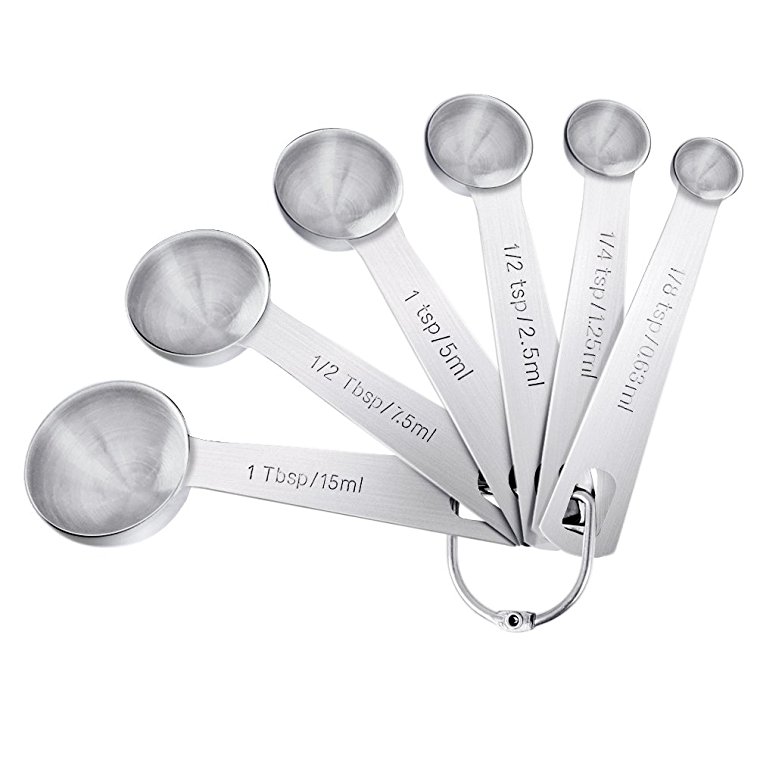 Kootek Measuring Spoons, 6-Pieces Stainless Steel Measuring Spoon Cups Collapsible Sets for Measuring Liquid, Dry Ingredients Baking Cooking Tools Set