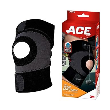 ACE Fitted Compression Knee Support, Satisfaction Guarantee, Large