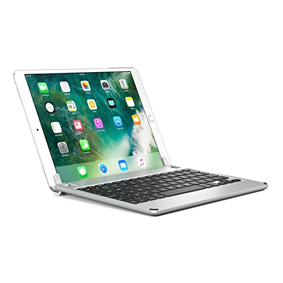 Brydge 10.5 Keyboard for iPad Pro 10.5 inch, Aluminum Bluetooth Keyboard with Backlit Keys (Silver)