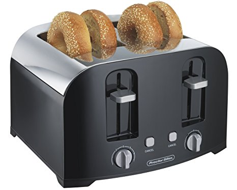 Proctor Silex 24622 Proctor-Silex 4 Slice Toaster, Black