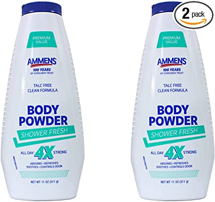 Ammens Medicated Powder Shower Fresh 11 oz (Pack of 2)