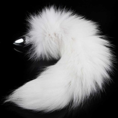 Utimi Wild Stainless Steel White Fox's Tail's Butt Plug,Sexual Show,SM Special Sex Toy for Adults (White tail) (16 Inches)