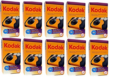 10 Kodak HD Power Flash One-Time Use 35mm Disposable Camera 27exp