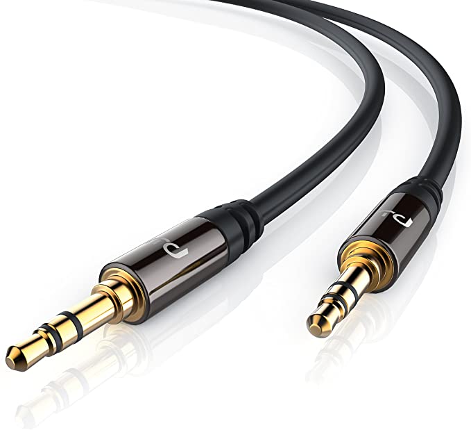 UpLink 7.5m aux audio cable - jack connection lead for AUX inputs - solid metal plug - 3.5mm plug to 3.5mm plug - Stereo Sound for Smartphone Headphone Tablet