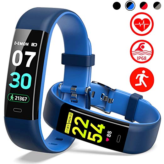 Mgaolo Fitness Tracker HR,Activity Tracker IP68 Waterproof Smart Watch Fit Wristband with Heart Rate Blood Pressure Sleep Monitor Pedometer Calorie Step Counter for Android and iPhone