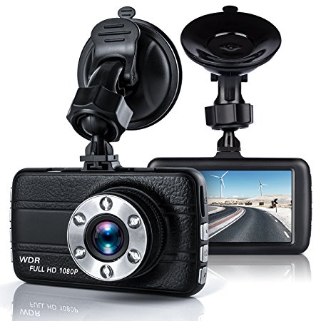 Dash Cam,Bekhic Dash Camera for Cars with Full HD 1080P, 170 Degree Super Wide Angle Cameras, 3.0" TFT Display,with Night Vision, WDR, Loop Recording