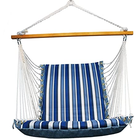 Algoma 1500-135142 Hanging Soft Cushion Chair, Palm Stripe Blue