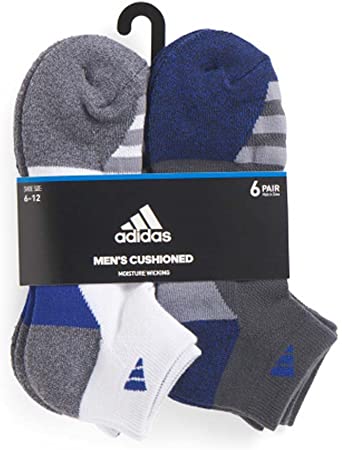 adidas Men's Athletic Cushioned Low Cut Socks (6-Pair)