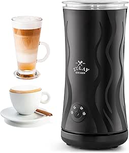 Zulay Kitchen Powerful 4-in-1 Electric Milk Frother and Steamer - Durable Cold Foam Maker - Milk Steamer and Frother for Coffee & Latte - Hot Chocolate Maker Machine & Milk Warmer - Black