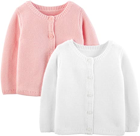 Simple Joys by Carter's Baby Girls' 2-Pack Knit Cardigan Sweaters