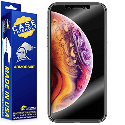 ArmorSuit Apple iPhone Xs Screen Protector Case Friendly MilitaryShield Screen Protector for Apple iPhone Xs - HD Clear Anti-Bubble Film