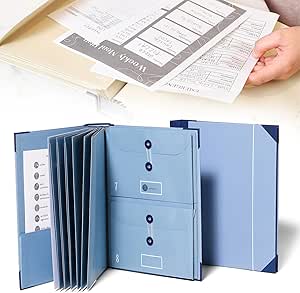 Document Organizer Folio, in Case I Go Missing Binder, Important Document Organizer, Document Binder, Blue