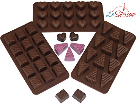 Le Silicone, The Heart Set of 3 Silicone Chocolate and Candy Molds