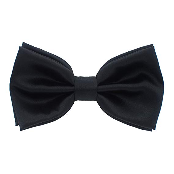 Real Silk Classic Pre-Tied Bow Tie Formal Solid Tuxedo with Gift Box, by Bow Tie House