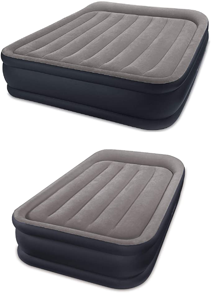 Intex Deluxe Air Bed, Queen & Intex Deluxe Airbed, Twin with Built In Pumps