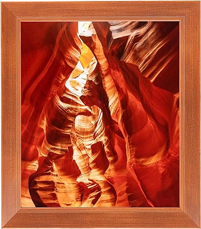 ArtToFrames 5x7 Inch Red Picture Frame, This 1.38 Inch Custom Wood Poster Frame is Painted Orange - Comes with Foam Backing 3/16 inch and Regular Glass (FBPLE216223-5x7)