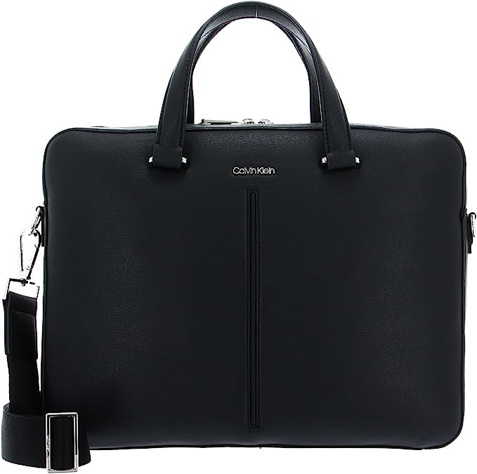 Calvin Klein Men's Median Slim Laptop Bag Computer, Ck Black, One Size