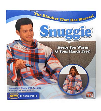 Snuggie Blanket with sleeves (One size, Plaid)