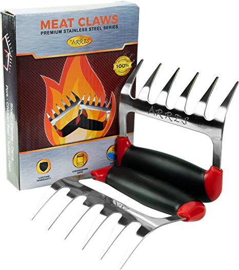 Arres Meat Claws - Bear Claws Meat Shredder Great Grilling Accessories, Grill Tools for Pulling, Shredding, Carving & Handling Great Gift Ideas for Husband, Wife, Dad & Mom (Stainless Steel)
