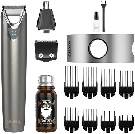 Wahl Stainless Steel Face and Body Grooming Gift Set, Beard Trimmers Men, Beard Trimming Kit, Men's Stubble Trimmers, Body Trimmers, Ear and Nose Trimming, Male Grooming Set