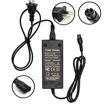 Wyness 100-240V 50/60Hz 42V 2A Electric Scooter Battery Charger 3-Prong Inline Connector