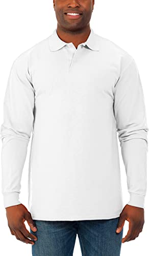 Jerzees Mens Spot Shield Long Sleeve Polo Sport Shirt Polo Shirt