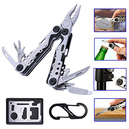 Stainless Steel Multi Tool With Plier,Knife,Screwdriver,File,Saw,Opener Scissors - Multitool For Home, Hunting, Survival and Outdoor Activities