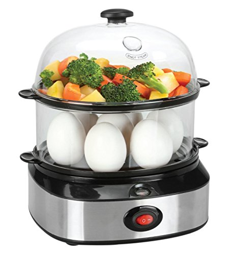 Stoga Double level Electric Egg Boiler Cooker Multifunction Food Steamer Stainless Steel Steamer for up to 7 Eggs 360W