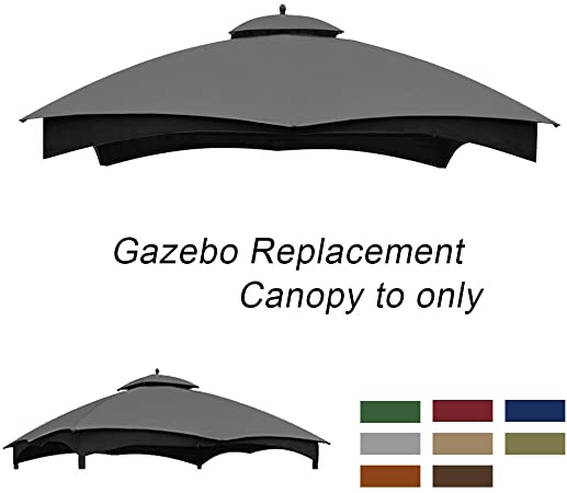 ABCCANOPY Gazebo Replacement Canopy 10'x12' for Lowe's 10' x 12' Gazebo Model #GF-12S004BTO/GF-12S004B-1(Gray)