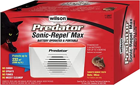 Wilson® Predator® Sonic-Repel™ Max Battery Mice Repellent | Portable and Perfect for Sheds | 7740580 – 1 Unit