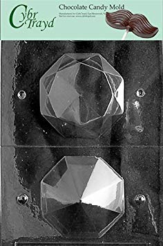 Cybrtrayd W026 Large 3D Diamond Chocolate Candy Mold with Exclusive Cybrtrayd Copyrighted Chocolate Molding Instructions