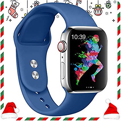 EXCHAR Compatible for Apple Watch Band 44mm 40mm 42mm 38mm, for Apple Watch Series 4, 3, 2, 1, iWatch, Sport T, Edition with Soft Safety Silicone and Lightweight Design