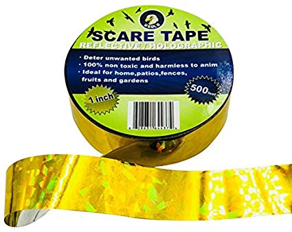 Ugold Bird Repellent Scare Tape Bird Repellent Ribbon - 1'' x 500 Ft (Gold)