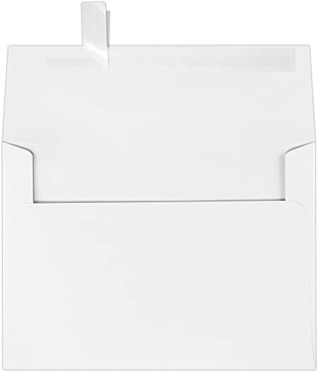 LUXPaper A7 Invitation Envelopes for 5 x 7 Cards in 80 lb. Bright White, Printable Envelopes for Invitations, w/Peel and Press Seal, 50 Pack, Envelope Size 5 1/4 x 7 1/4 (White)