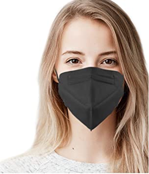 5 Layer Protection Breathable Face Mask (Sable Black) - Made in USA - Comfortable Elastic Ear Loop | Bandanna Replacement | For Travel and Personal Care (5 pcs)