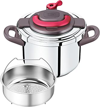 T-fal pressure cooker"Kuripuso arch" one-touch opening and closing IH corresponding paprika Red 6L P4360732