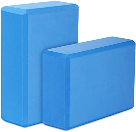 MoKo Yoga Blocks 2 Pack, 9" x 6" x 3" High Density EVA Foam Yoga Exercise Bricks, Eco Friendly & Lightweight, Increase Flexibility & Balance, Great for Stretching & Holding Poses